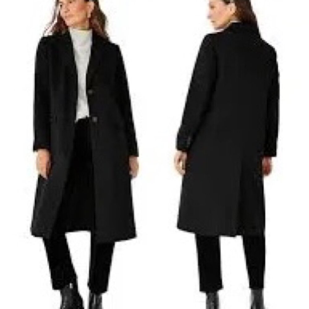 Ann Taylor Wool Blend Chesterfield Pea Coat Black NWT XL  XLP